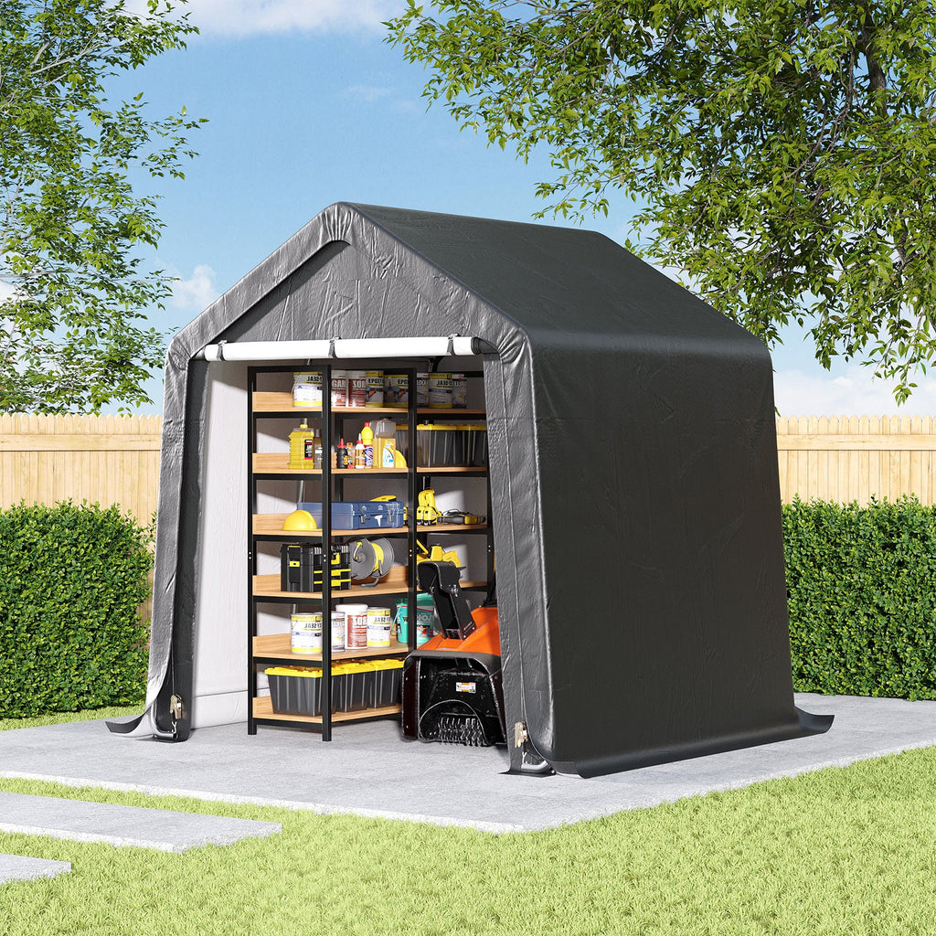 6 x 6 ft Garden Storage Shelter with Galvanised Steel Frame