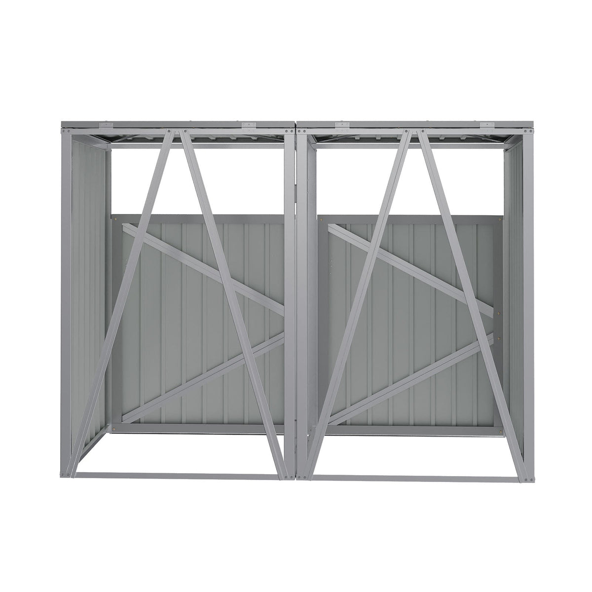 5x4 FT Metal Double Bin Storage Shed