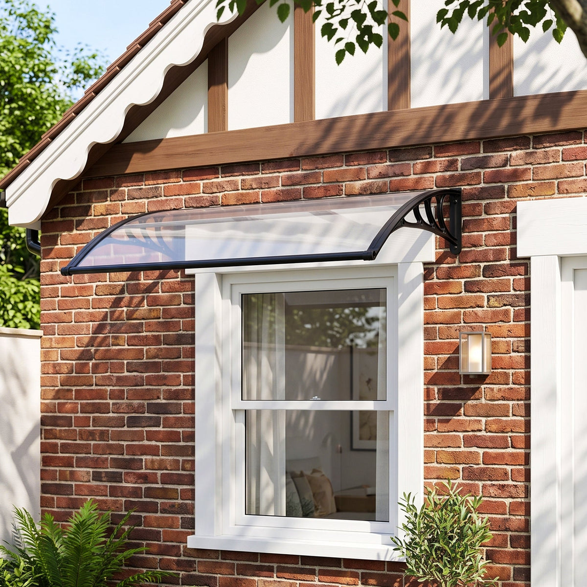 Transparent Outdoor Door Canopy Window Awning with Drainage Channel