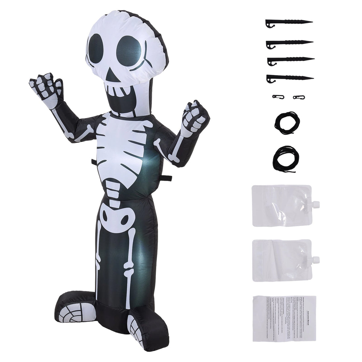 4 FT Halloween Inflatable Skeleton Decoration with LED Lights