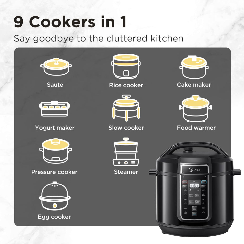 1200W Multifunctional Household Pressure Cooker 7.6L Stainless Steel Inner Pot
