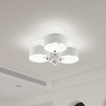 3/5 heads lights of Modern Round Acrylic LED Semi Flush Mount with Crystal Accent