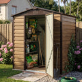 6 x 4 ft Metal Garden Storage Shed with Apex Roof & Lockable Door