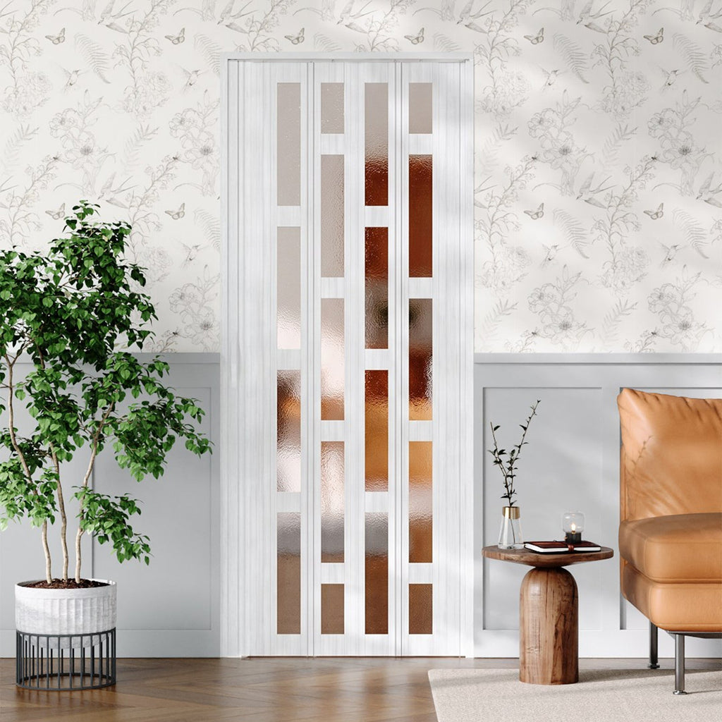Irregular Frosted Window PVC Folding Door