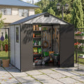 8 x 6 ft Plastic Garden Storage Shed with Apex Roof & Double Doors