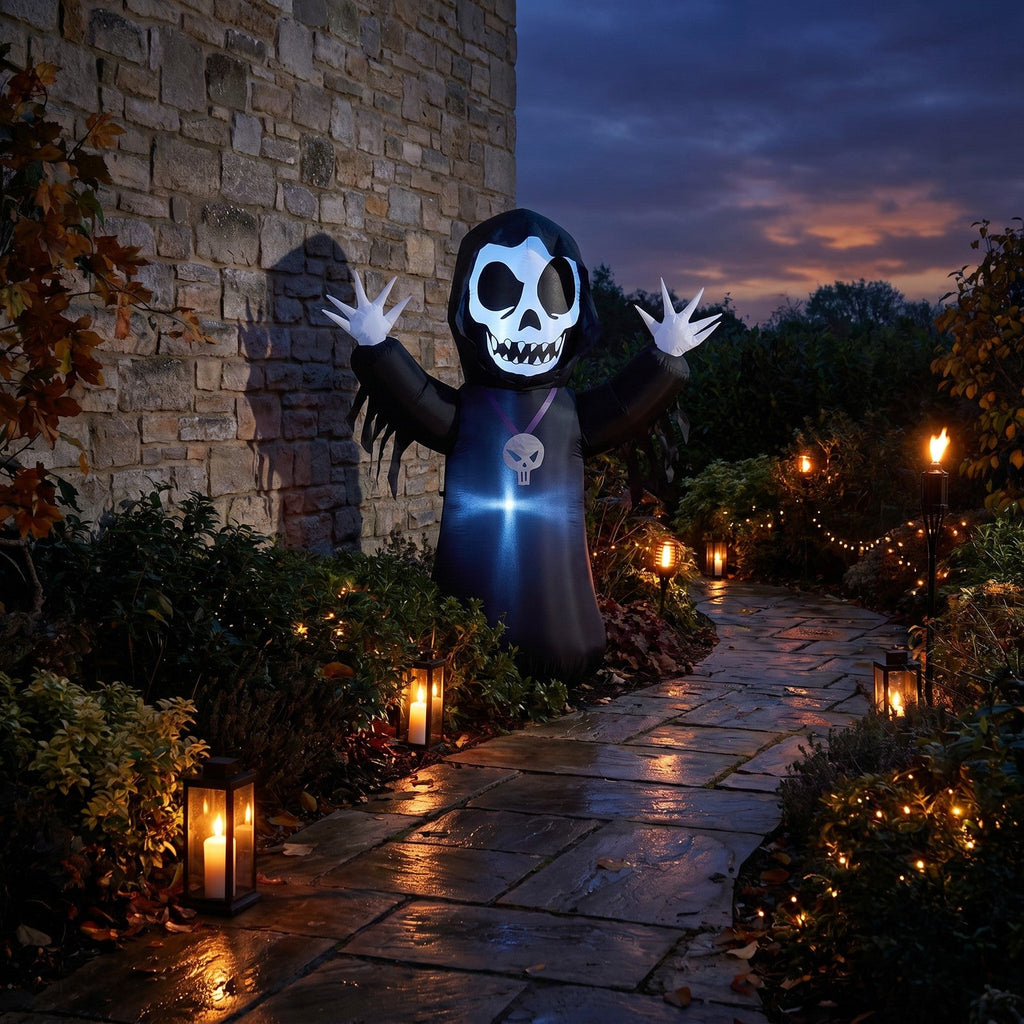5 FT Halloween Inflatable Grim Reaper Decoration with LED Lights