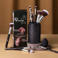 12 Pcs Travel Makeup Brush Set with Makeup Sponge and Brush Cleaner