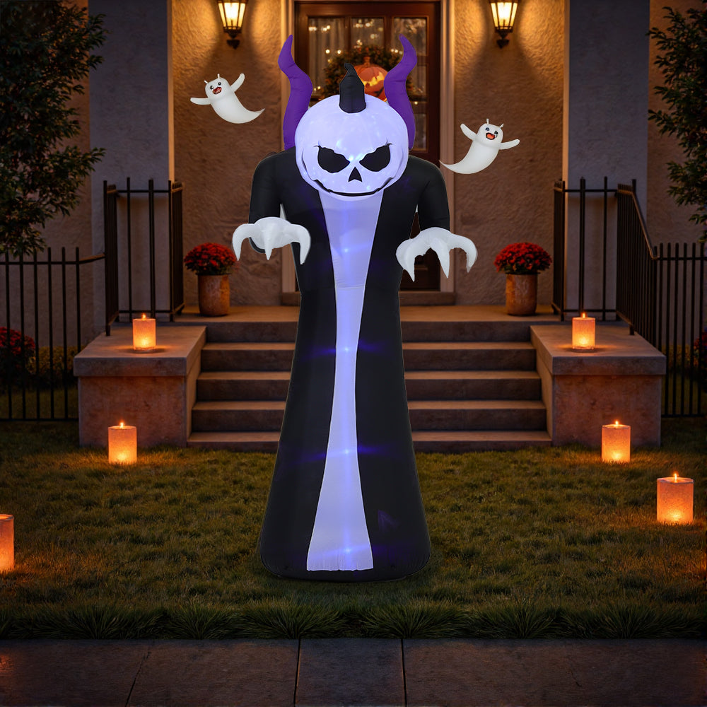 Halloween Inflatable Outdoor Ghost with Raising Hands and LED Lights Yard Decoration