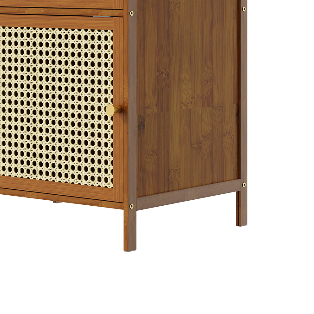 6-Tier Narrow Bookcase Storage Cabinet with Doors
