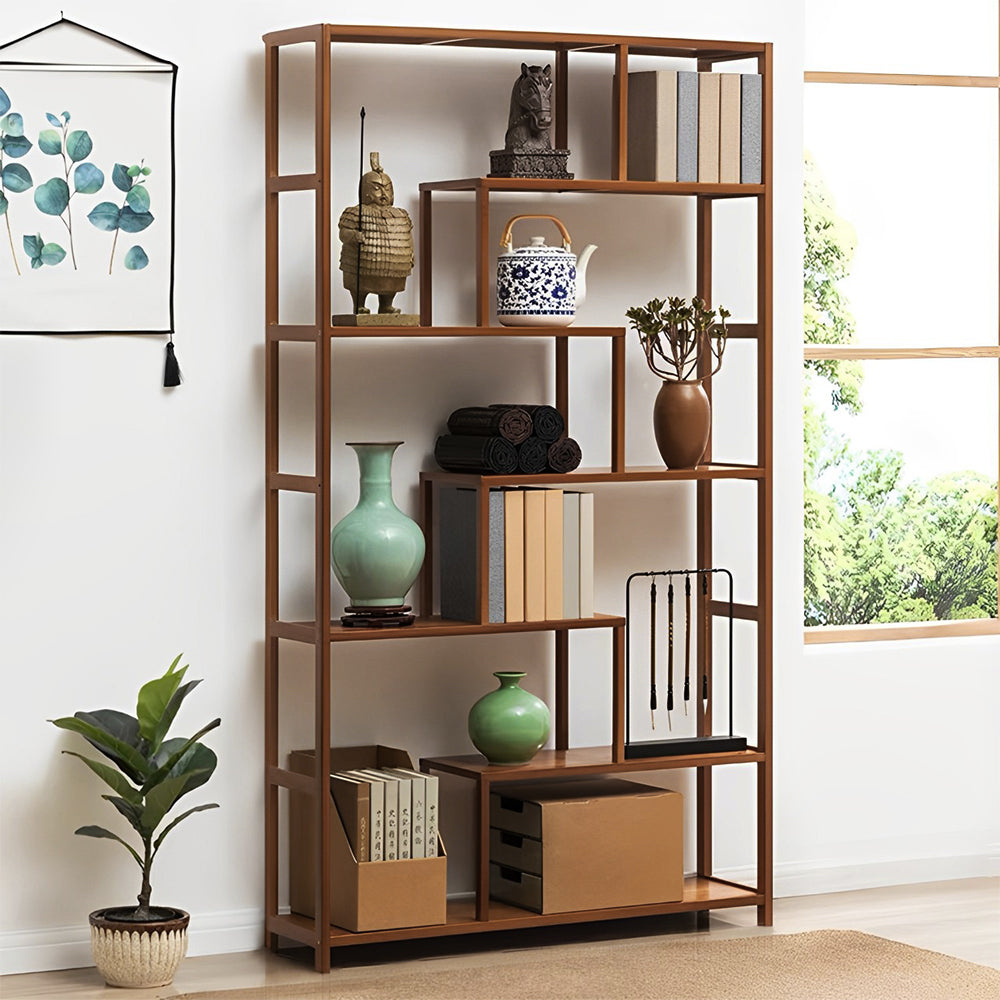 7-Tier Wooden Bookcase Display Stand