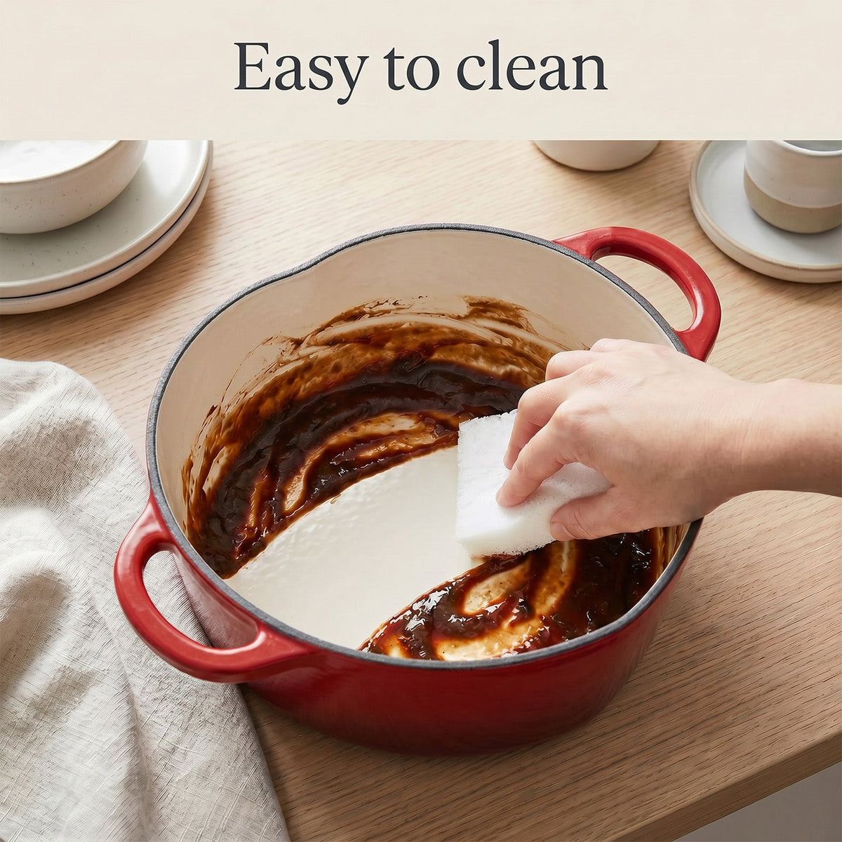 Enamelled Cast Iron Heart-Shaped Dutch Oven Pot with Lid