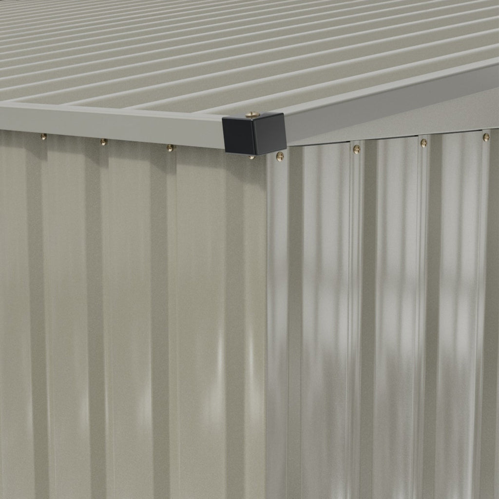 8 x 8 ft Metal Garden Storage Shed with Apex Roof & Sliding Door