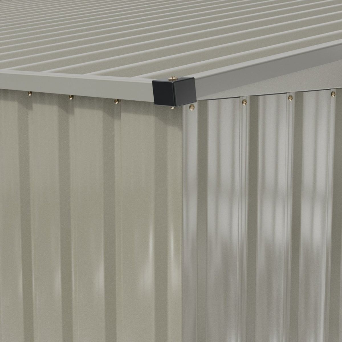 8 x 8 ft Metal Garden Storage Shed with Apex Roof & Sliding Door