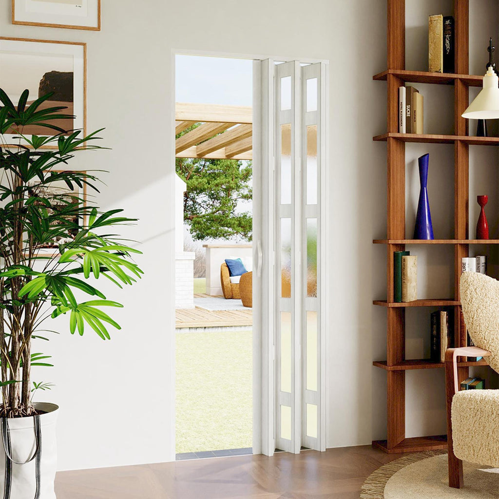 Irregular Frosted Window PVC Folding Door