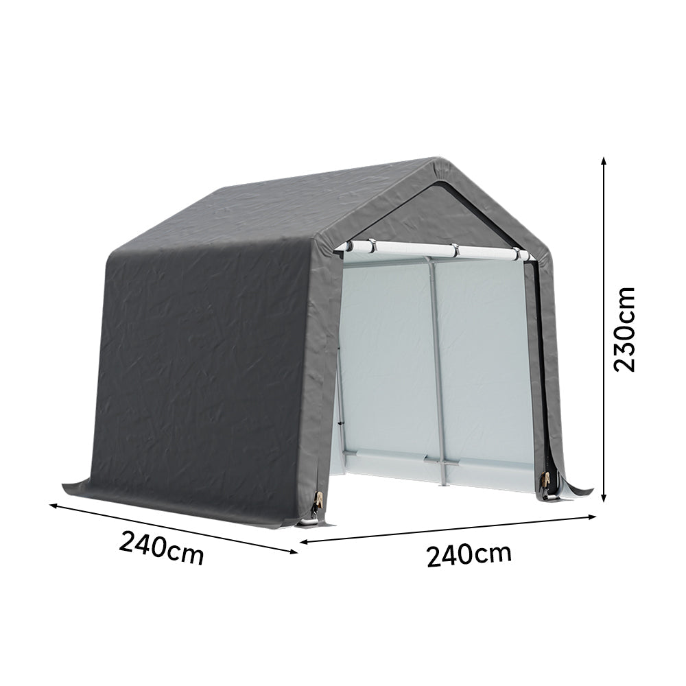 8 x 8 ft Garden Storage Shelter with Galvanised Steel Frame