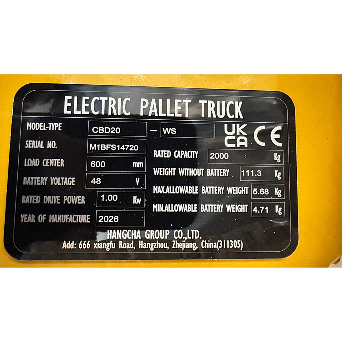 1500kg/2000kg Fully Electric Pallet Truck with Lithium Battery