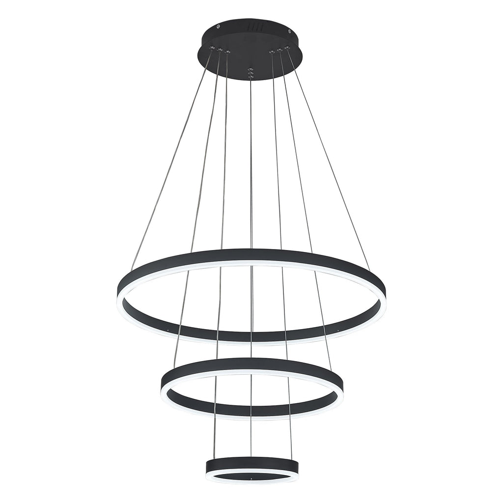 Modern 3 Ring Aluminum Round Hanging LED Pendant Light