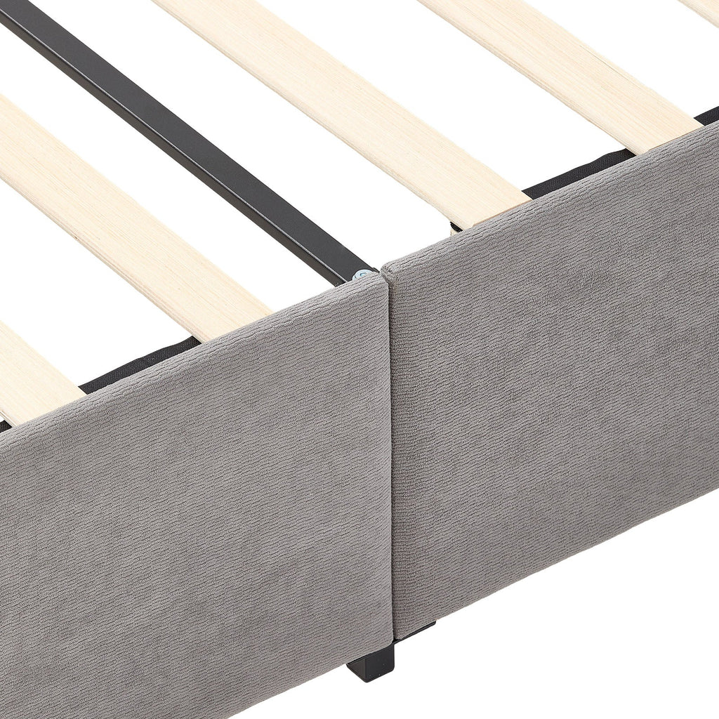 Double Upholstered Bed Frame with 2 Drawers