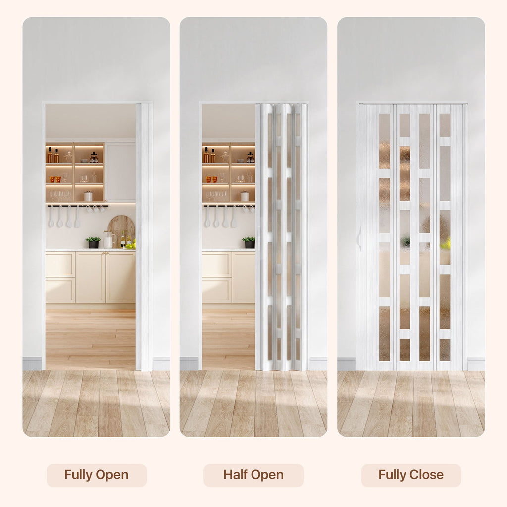 Irregular Frosted Window PVC Folding Door