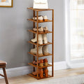 7 Tiers Bamboo Shoe Rack Entryway Hallway Shoe Shelf