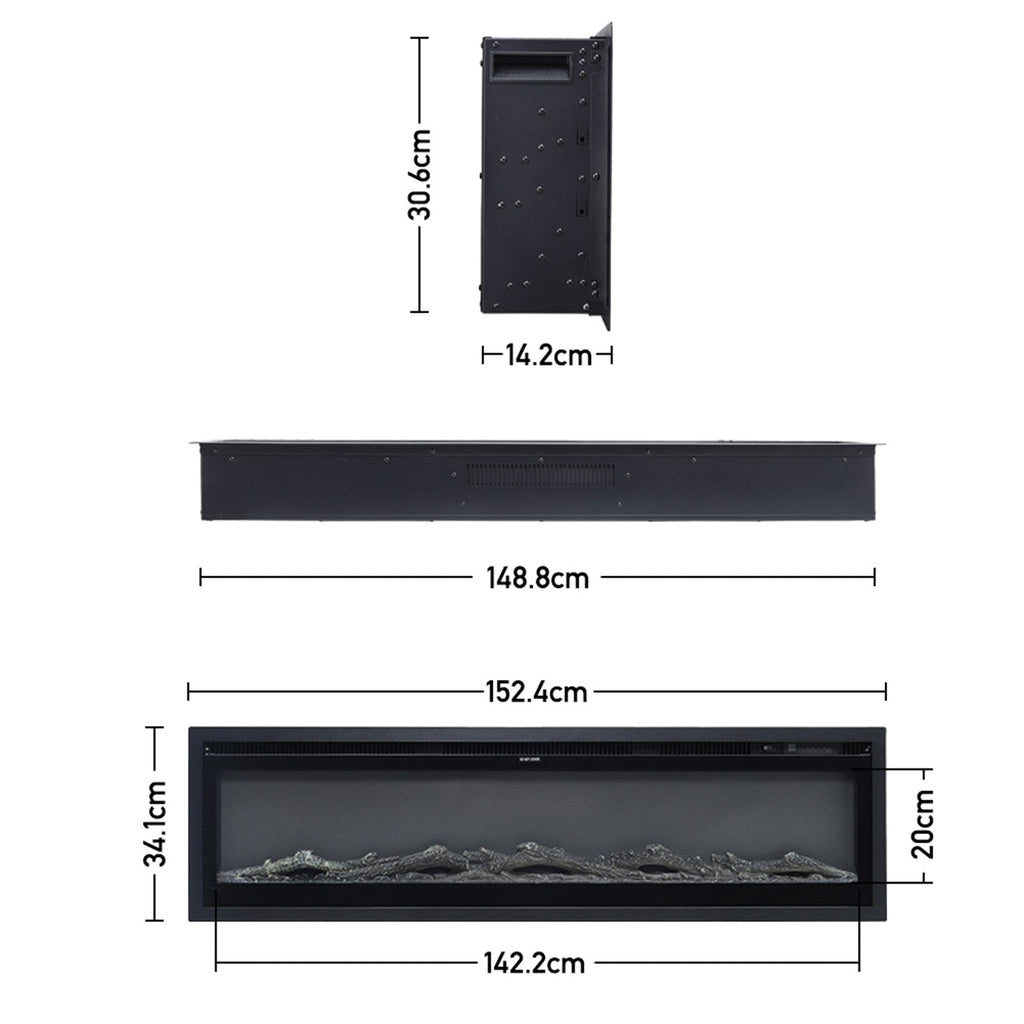 1800W Electric Fireplace with Wifi & Remote Control