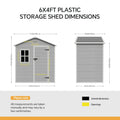 6 x 4 ft Plastic Garden Storage Shed with Apex Roof & Lockable Door