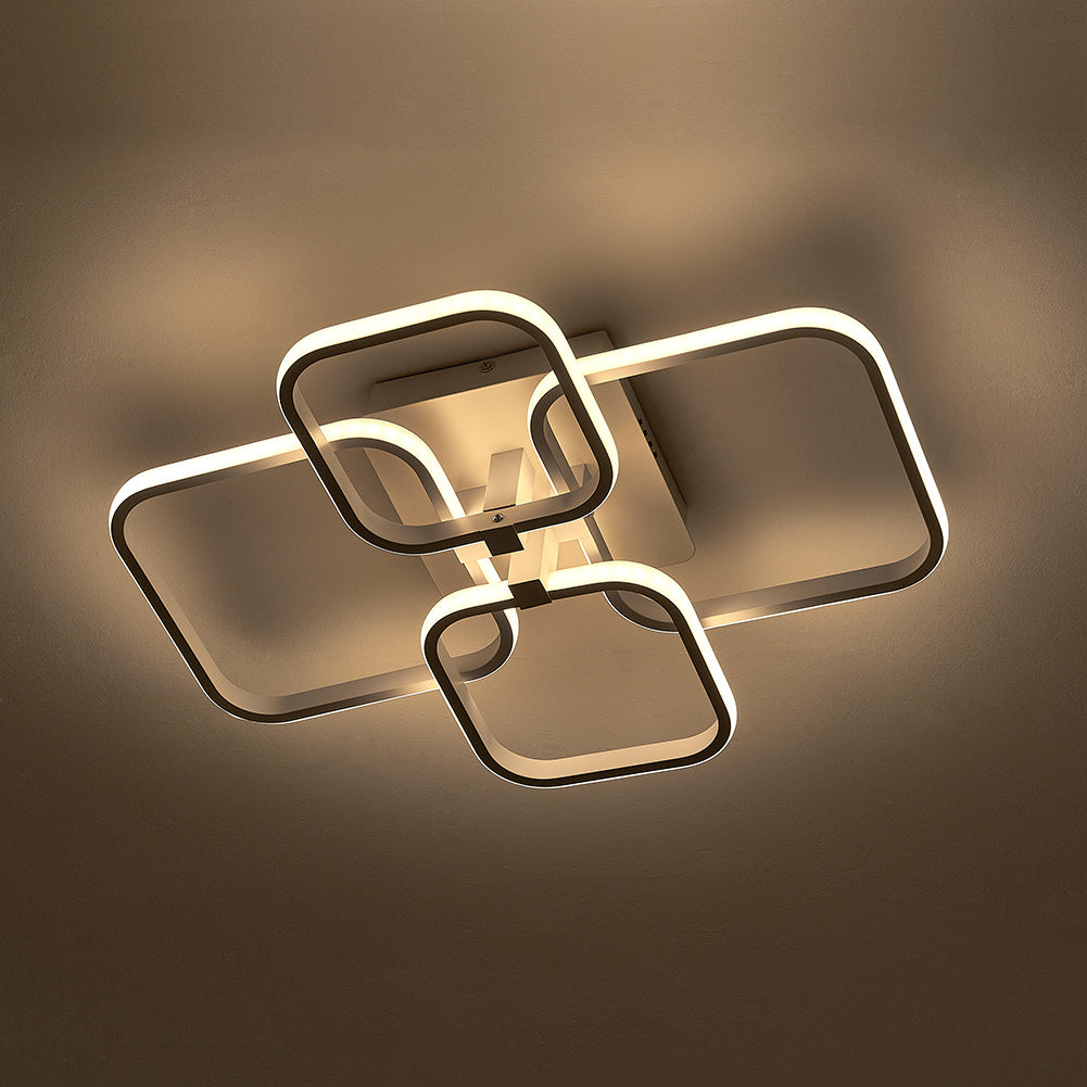 4/6 Heads Contemporary LED Energy-efficient Light-adjusted Semi Flush Ceiling Light