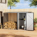 Steel Garden Storage Shed with Integrated Log Store & Pent Roof