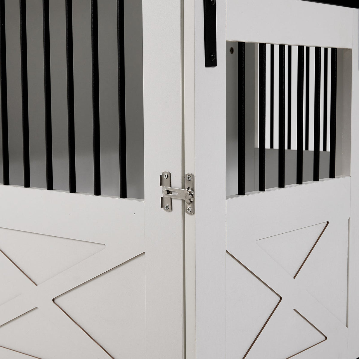 Wooden Dog Crate with Lockable Barn Door