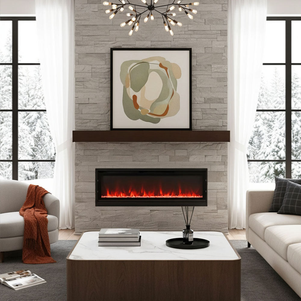 40/50/60-inch Wall Mounted Electric Fireplace with Remote Control