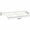 Outdoor Curved Shielded Awning - Rain Shelter - White Awnings   L 190 x W 100 x H 28 cm 