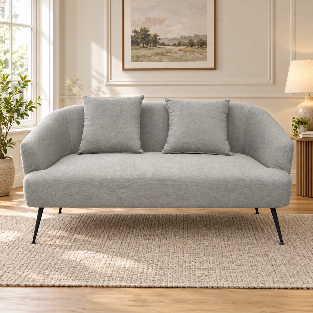 Modern Chenille 2-Seater Sofa with 2 Scatter Cushions
