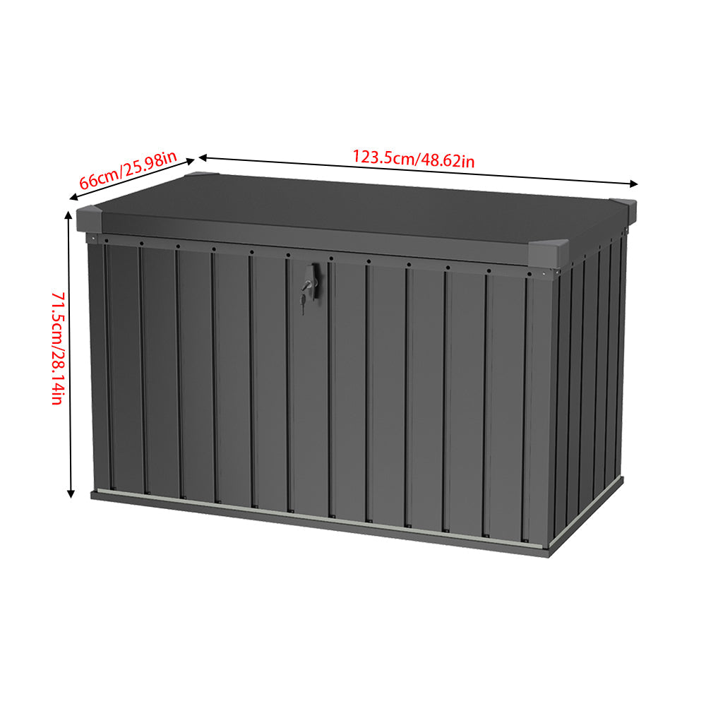 400L Metal Outdoor Storage Box with Lockable Lid