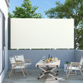 Beige Outdoor Retractable Privacy Side Awning