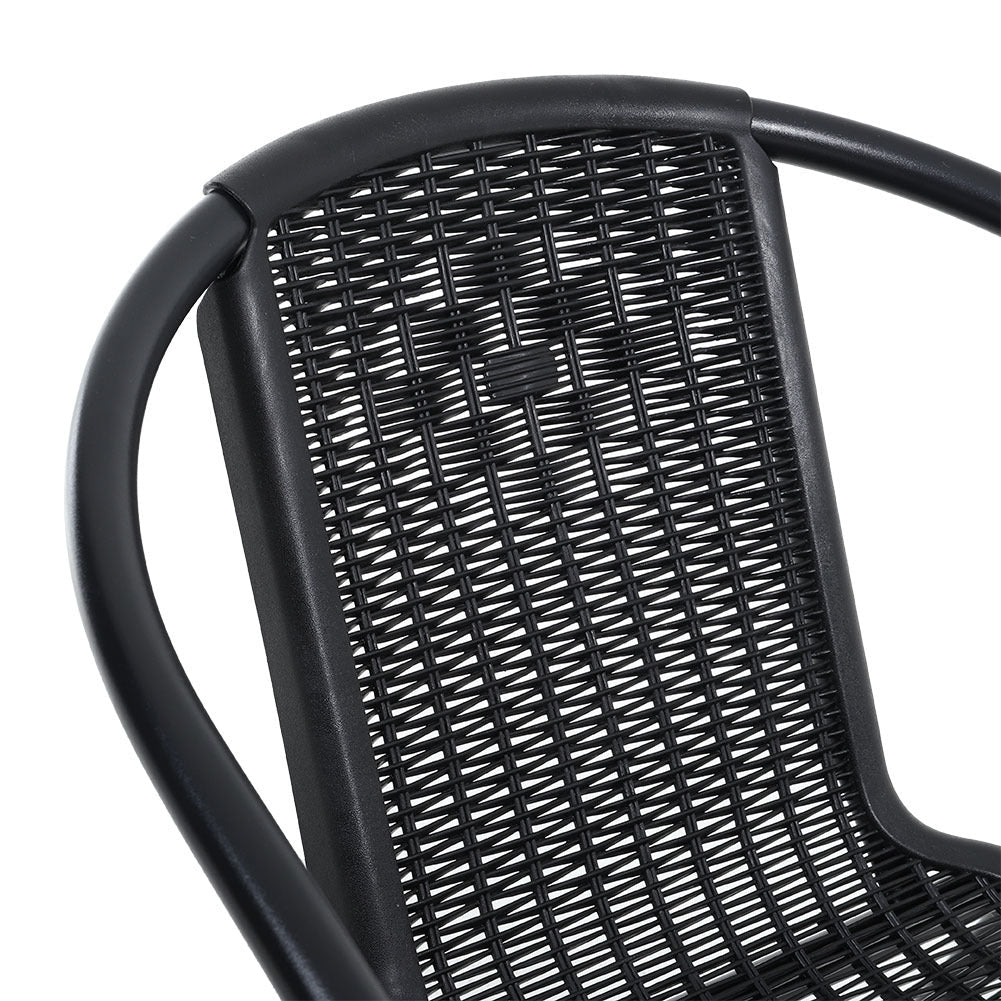 6 Pcs Black Outdoor Dining Chairs