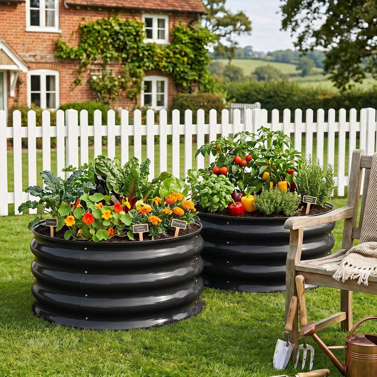 Round Metal Raised Garden Bed
