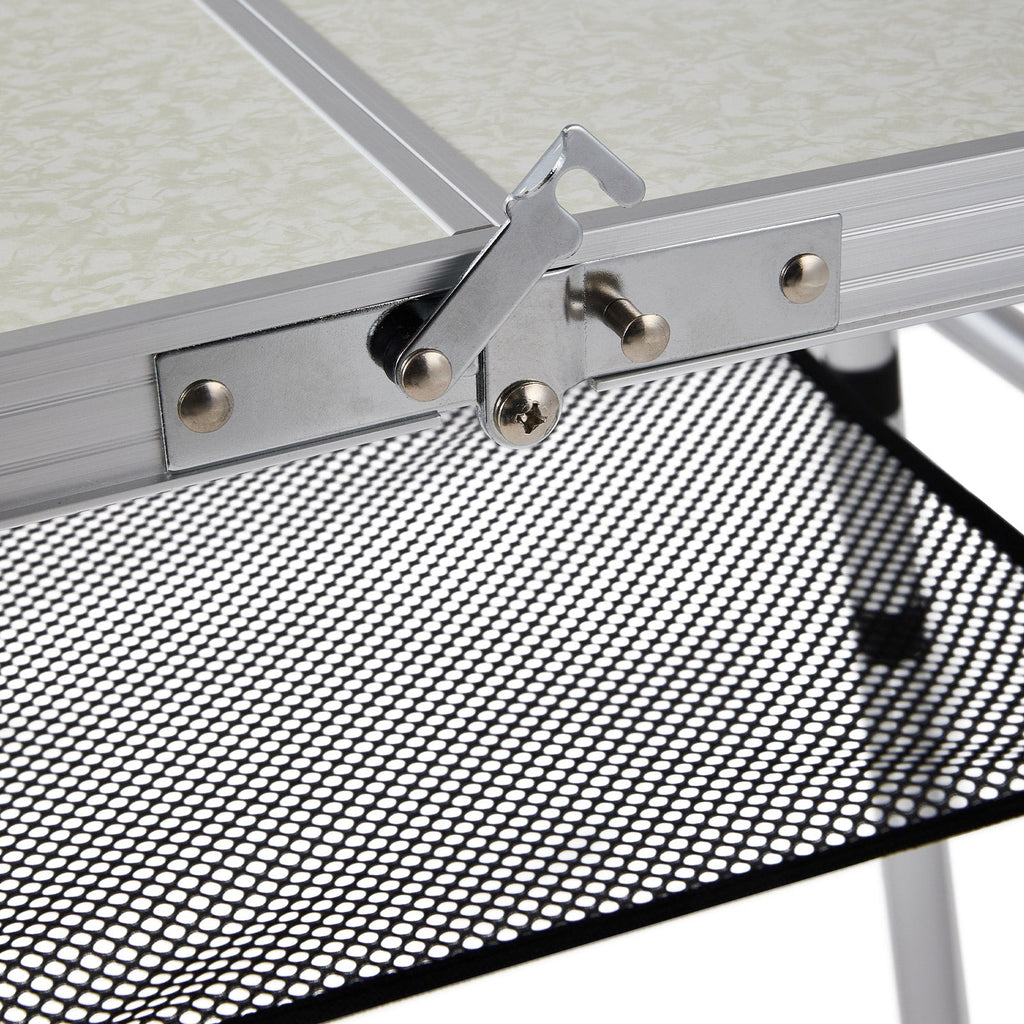 Adjustable Height Folding Camping Table with Carrying Handle