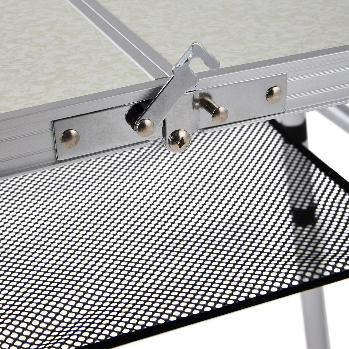 Adjustable Height Folding Camping Table with Carrying Handle