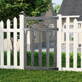 2.5 x 4 ft Outdoor Cross Top Wooden Garden Gate Pedestrian Fence Yard Door