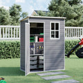 5 x 3 ft Plastic Garden Storage Shed with Pent Roof & Lockable Door