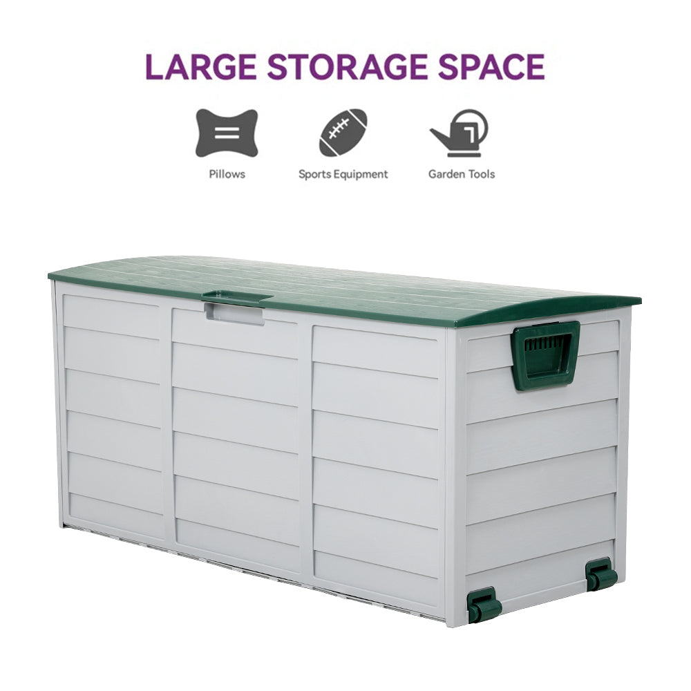 290L Outdoor Storage Deck Box with Wheels